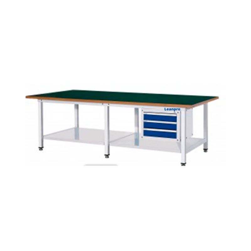 Bàn thao tác mặt gỗ dán thảm cao su