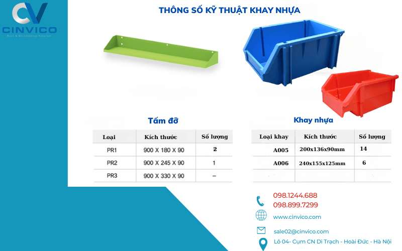 Thông số kỹ thuật khay nhựa leanpro