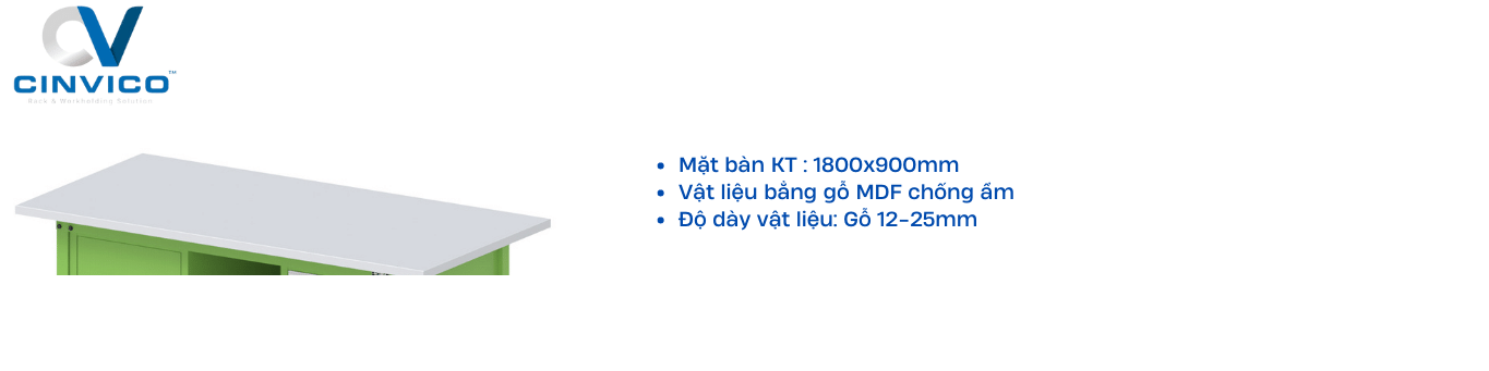Kích thước mặt bàn thao tác 2 tủ BTT-LP08