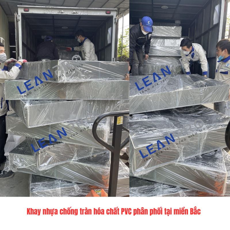 Hình ảnh kho giao hàng khay chống hóa chất Leanpro