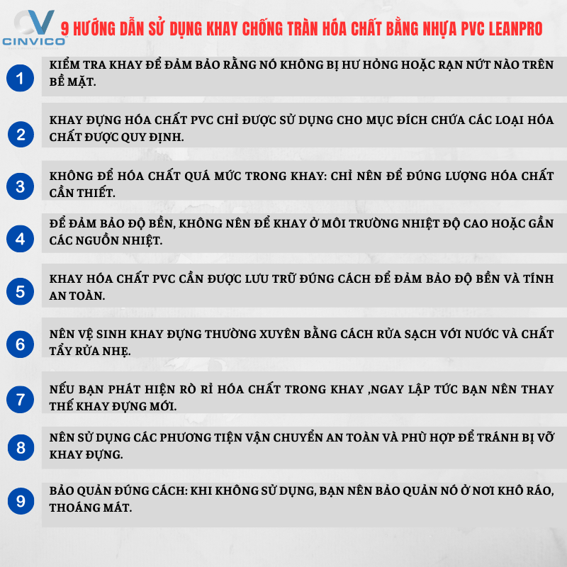 Hướng dẫn sử dụng khay chống tràn PVC Leanpro