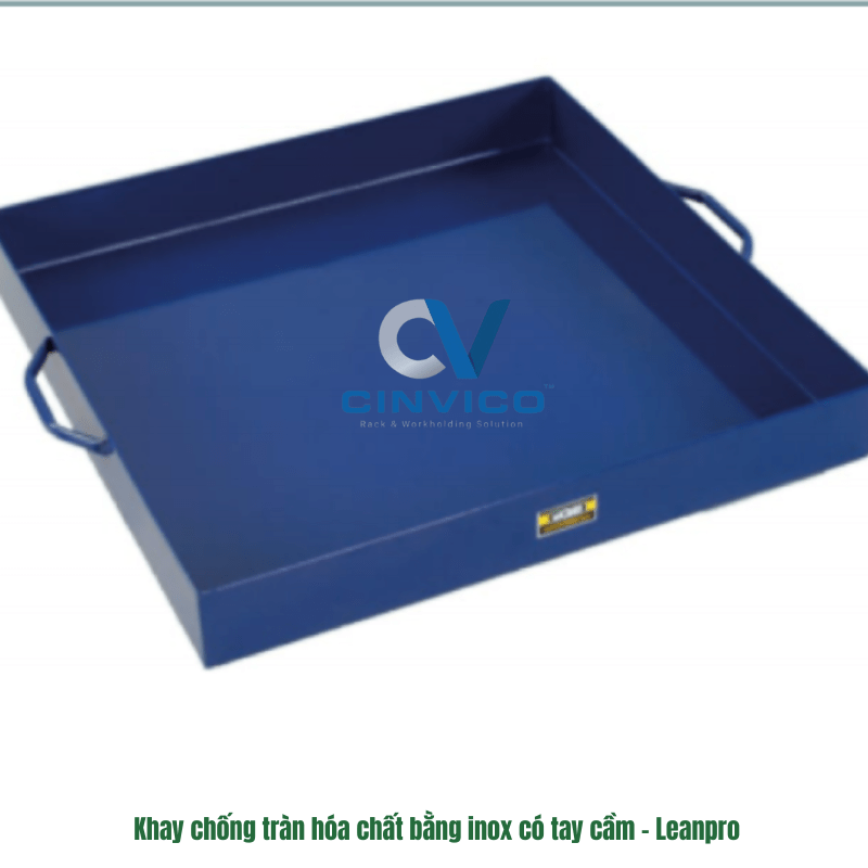 khay chống tràn inox có tay cầm Leanpro