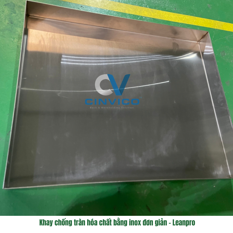 Khay chống tràn inox đơn giản Leanpro