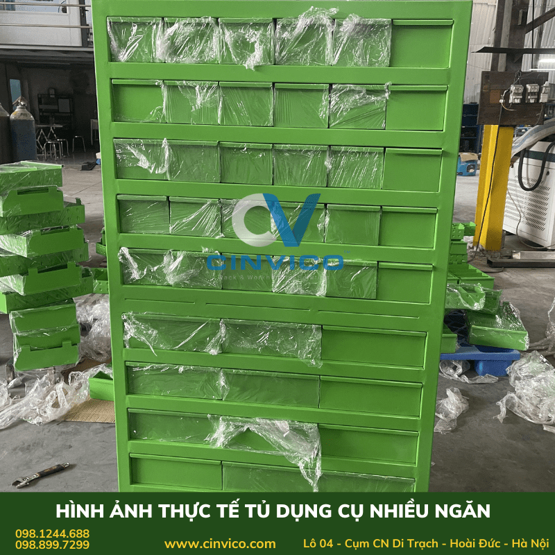Hình ảnh thực tế tủ dụng cụ tại xưởng Cinvico 