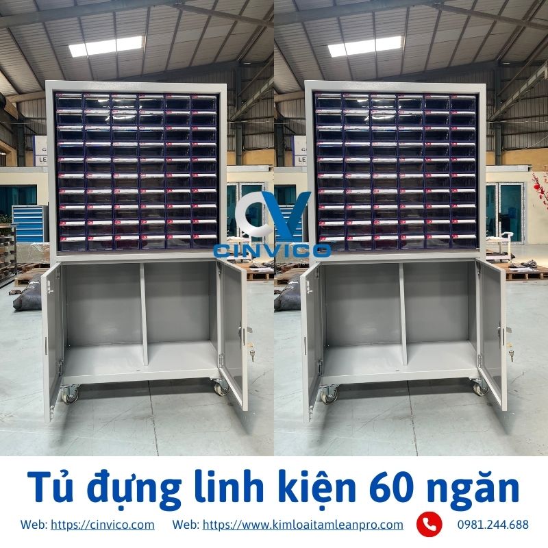 Tủ đựng linh kiện 60 ngăn