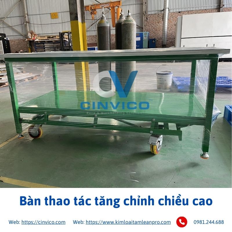 Bàn thao tác tăng chỉnh chiều cao 