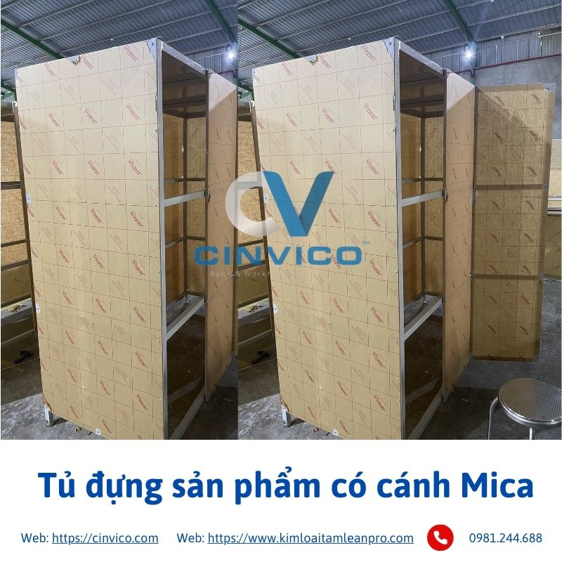 Tủ đựng sản phẩm có cánh Mica