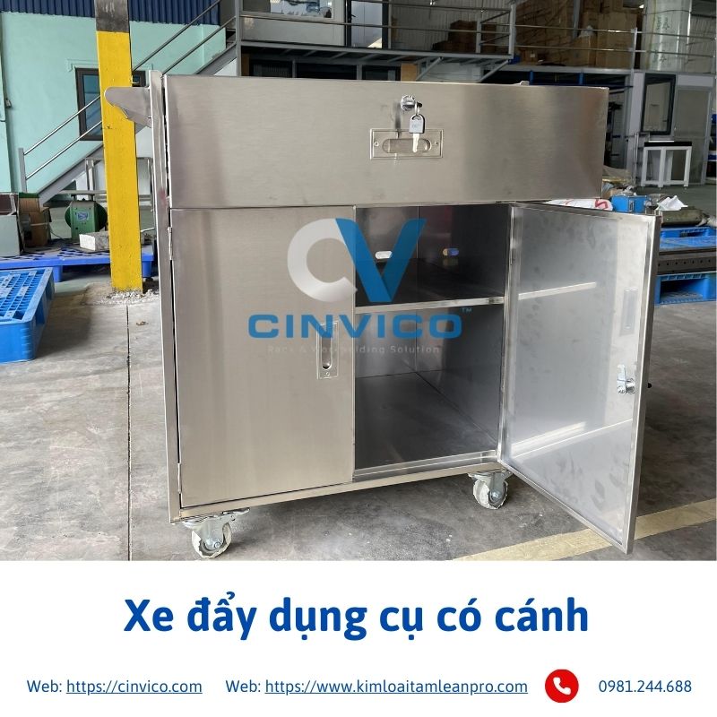 Xe đẩy dụng cụ có cánh 