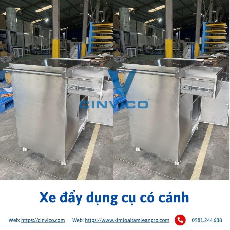 Xe đẩy dụng cụ có cánh 