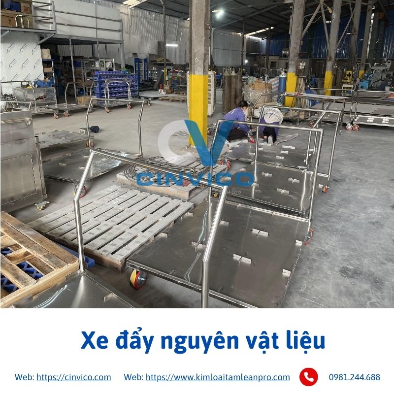 Xe đẩy nguyên vật liệu 