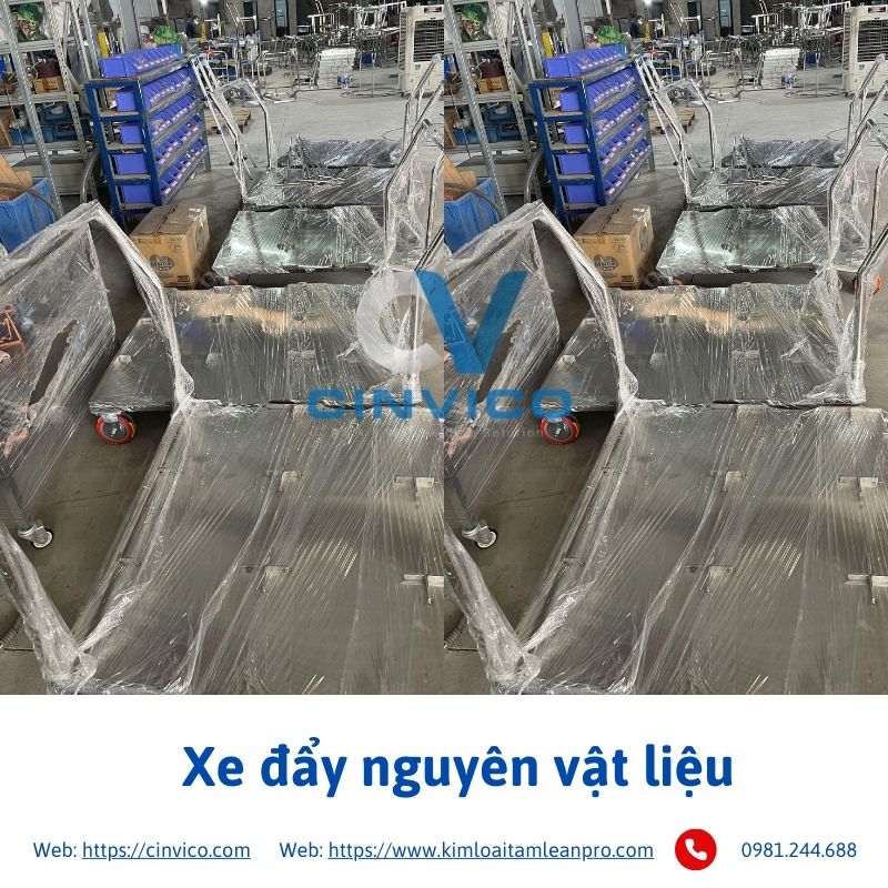 Xe đẩy nguyên vật liệu 
