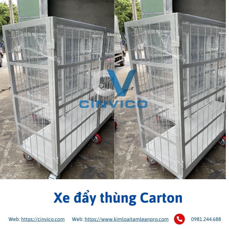 Xe đẩy thùng Carton 