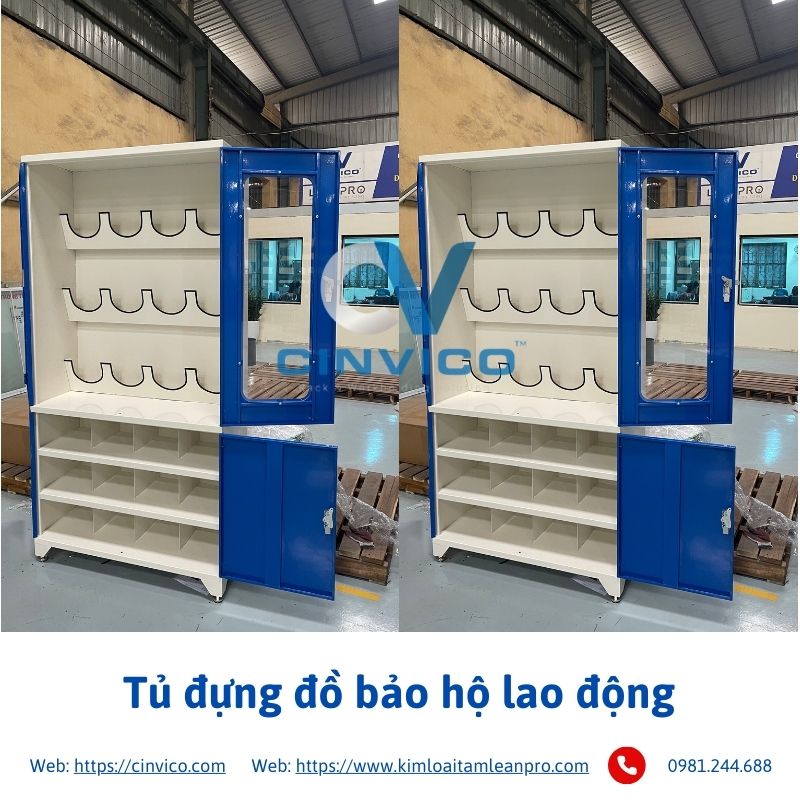 Hình ảnh thực tế tủ đựng đồ bảo hộ Cinvico 