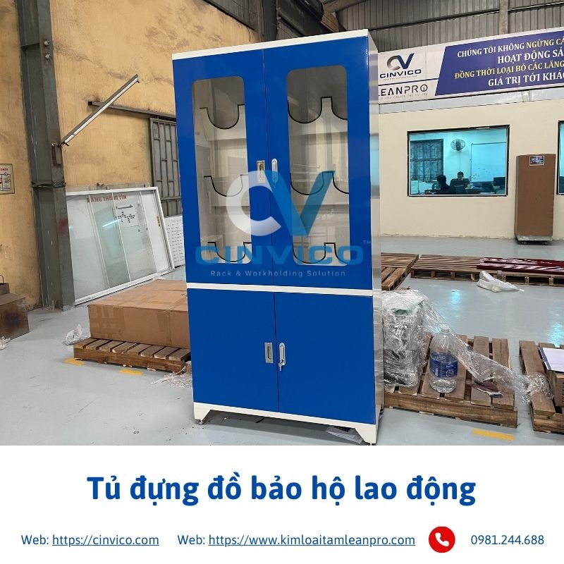 Hình ảnh thực tế tủ đựng đồ bảo hộ Cinvico 