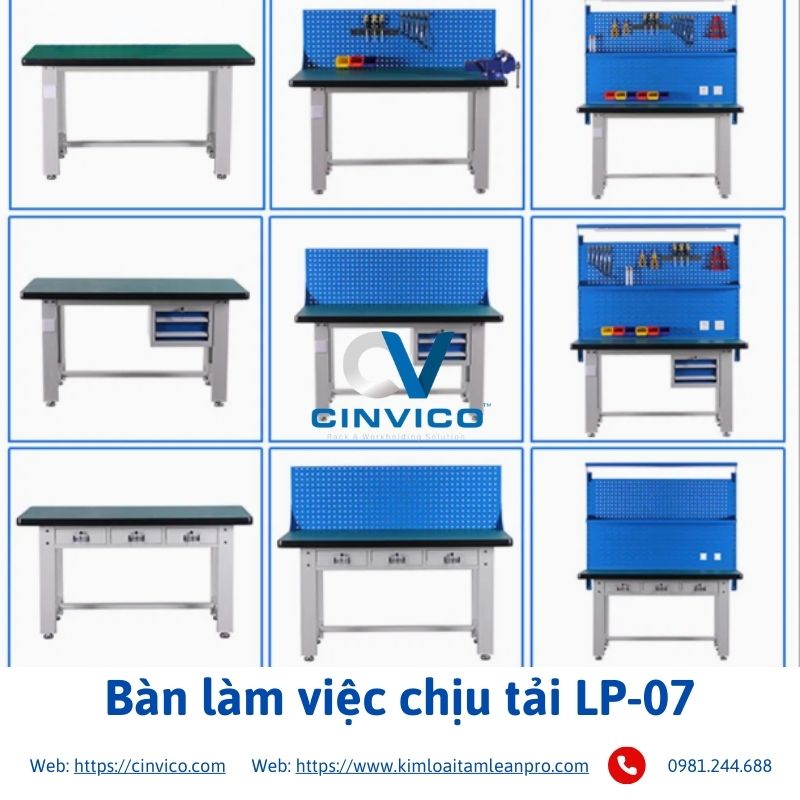 Hình ảnh thực tế sản phẩm bàn làm việc chịu tải tại Cinvico
