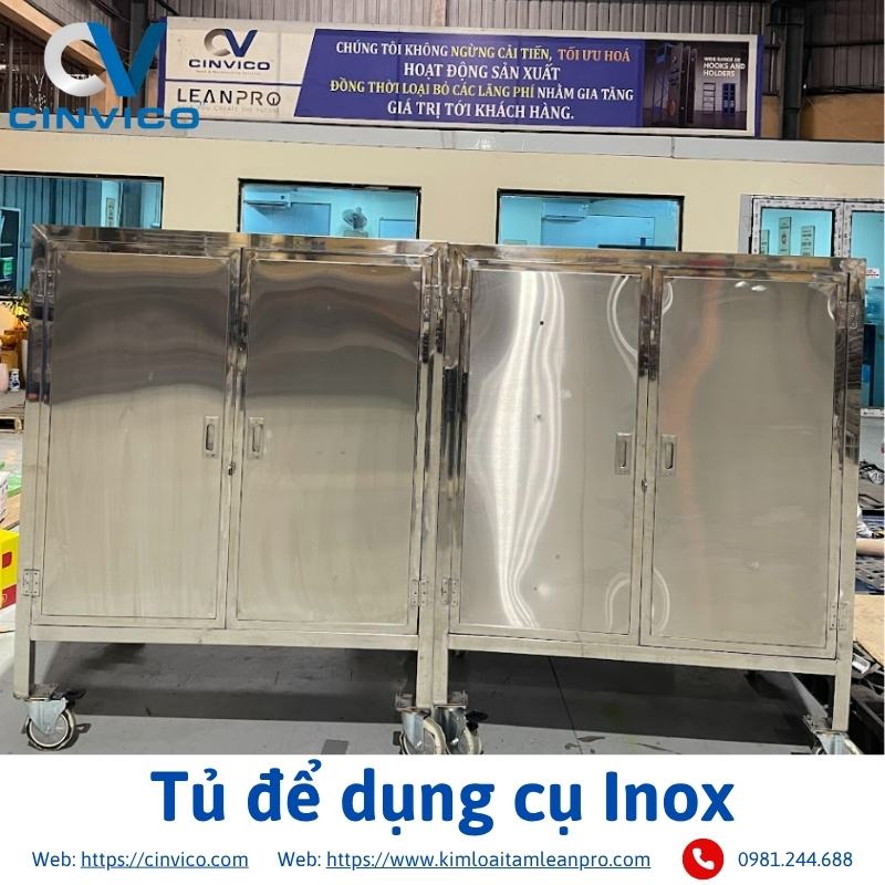 Tủ để dụng cụ Inox Cinvico