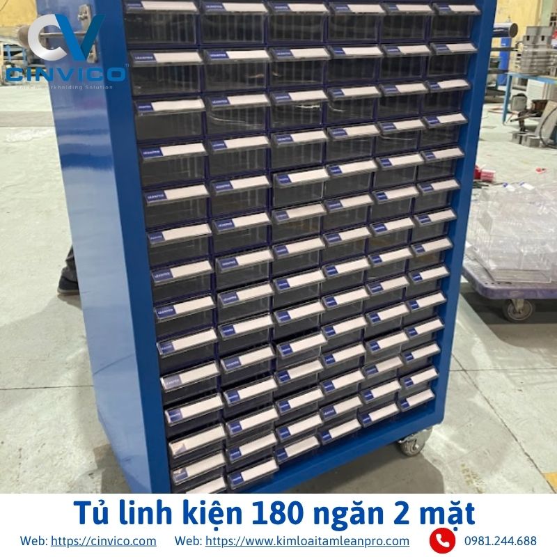Tủ linh kiện 180 ngăn 2 mặt