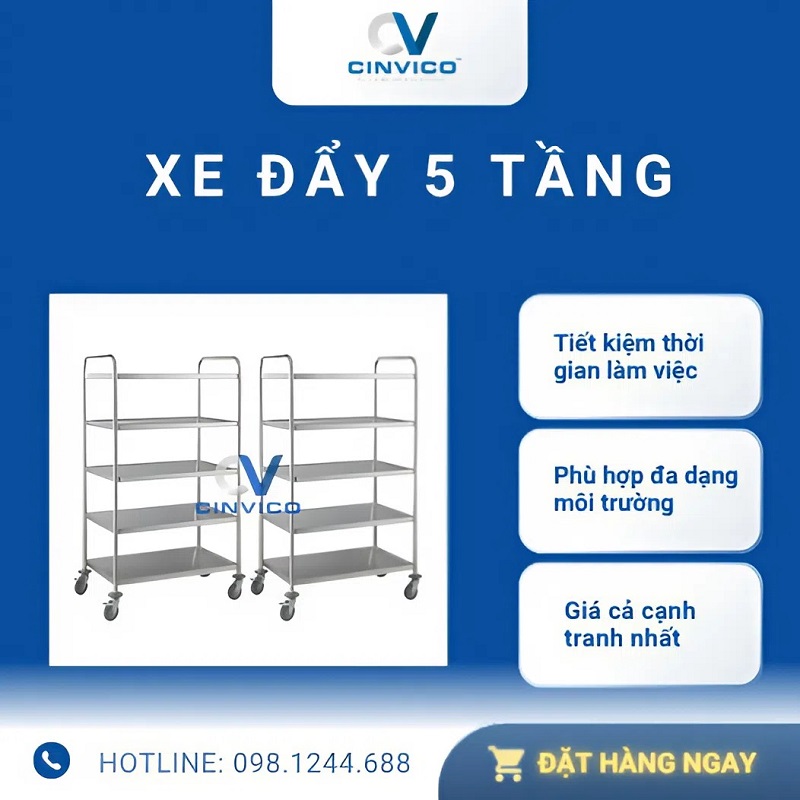 Xe đẩy inox là gì? Ưu điểm, phân loại và ứng dụng thực tế - Hình 2