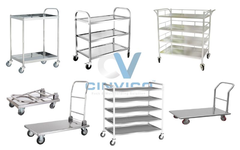 Xe đẩy inox là gì? Ưu điểm, phân loại và ứng dụng thực tế