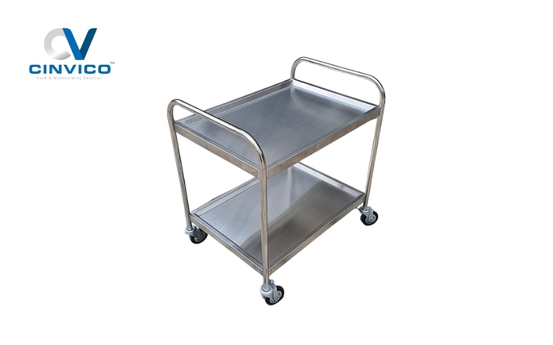 Cách chọn kích thước xe đẩy 2 tầng inox phù hợp